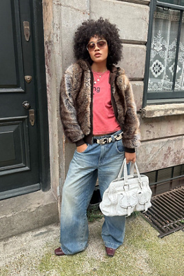 Jaded London Faux Mink Zip-Through Jacket | Urban Outfitters UK