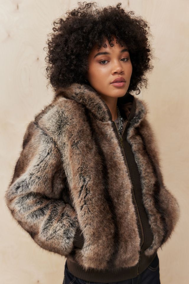Jaded London Faux Mink Zip-Through Jacket #1