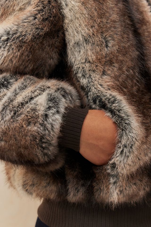 Jaded London Faux Mink Zip-Through Jacket #5