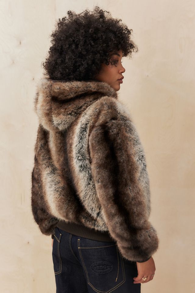 Jaded London Faux Mink Zip-Through Jacket #6