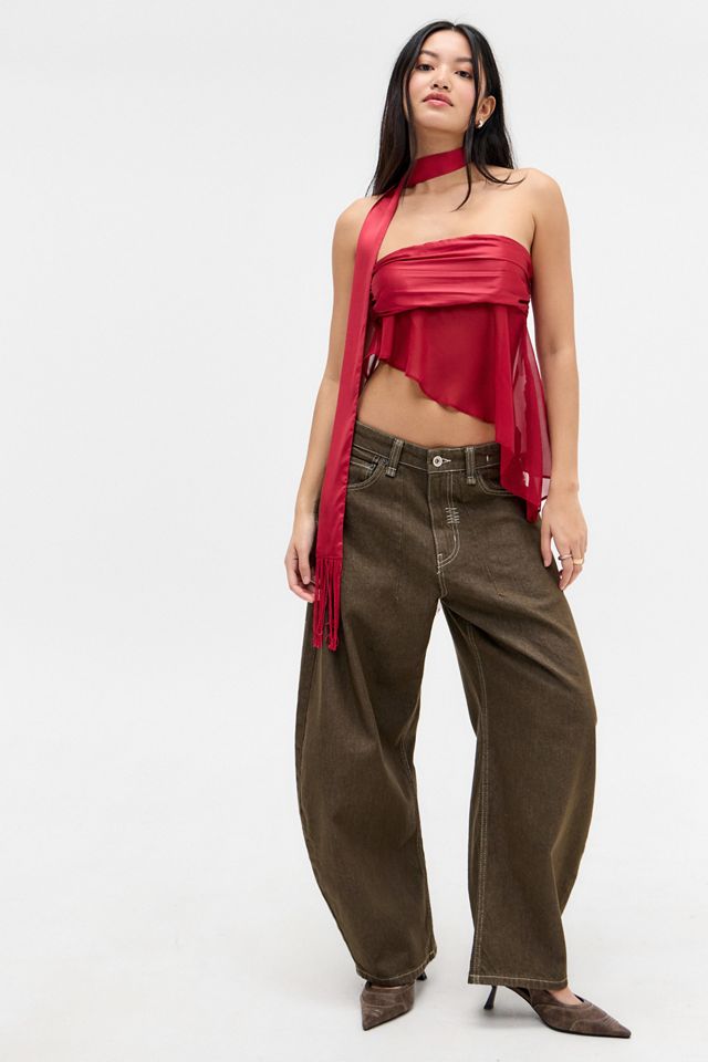 Jaded London Rotes Regina Korsett Top #1