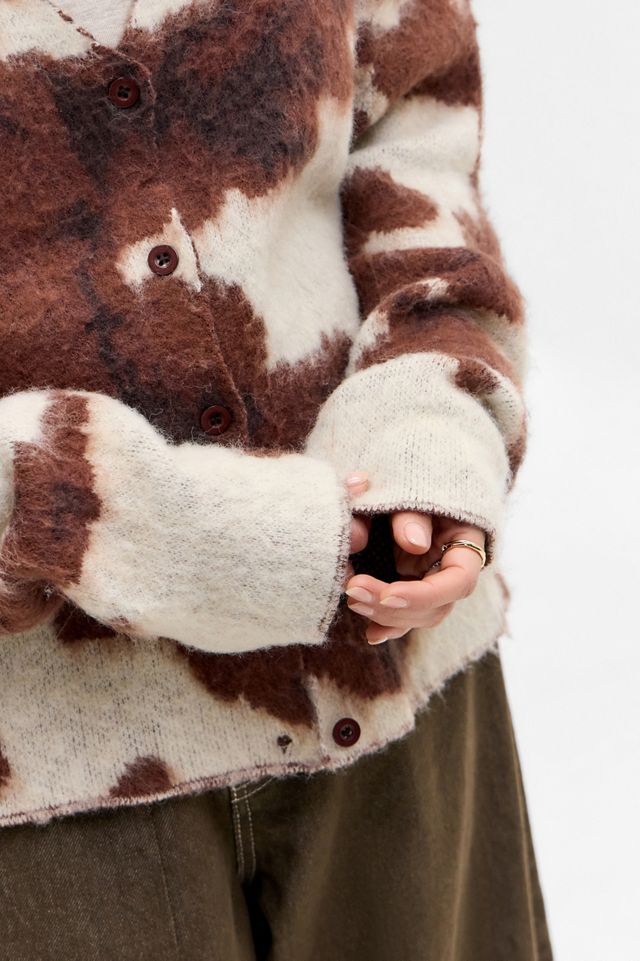 Jaded London Cow Print Chuck Cardigan | Urban Outfitters UK