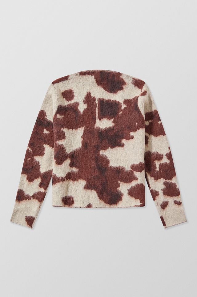 Jaded London cow cardigan knit ニットカーディガン Jaded London Cow Print Chuck Cardigan | Urban Outfitters FR