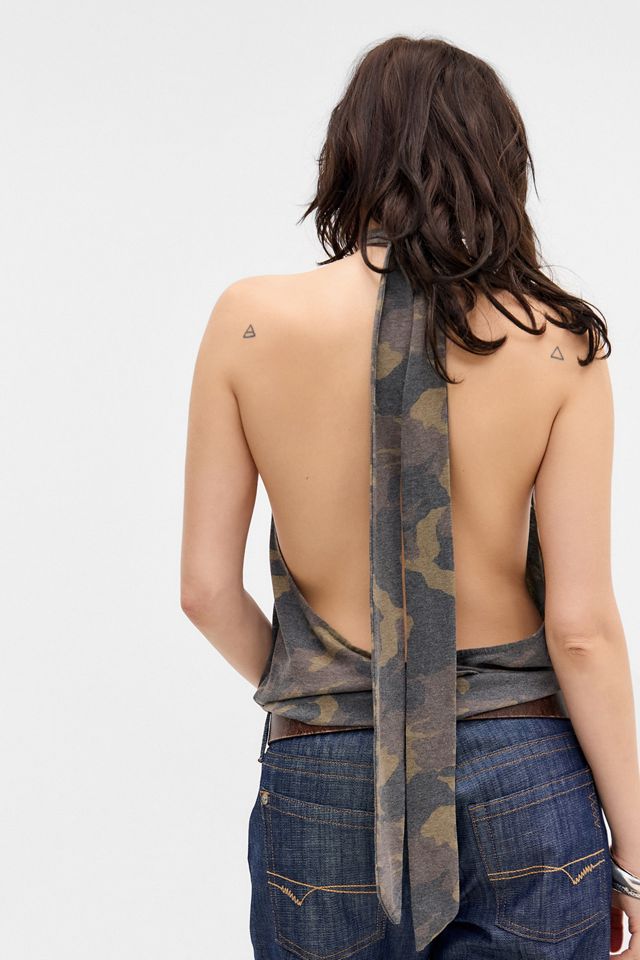 Jaded London Camo Drape Scarf Top #3