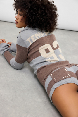 Jaded London Team 93 Studded Knit Mini Shorts | Urban