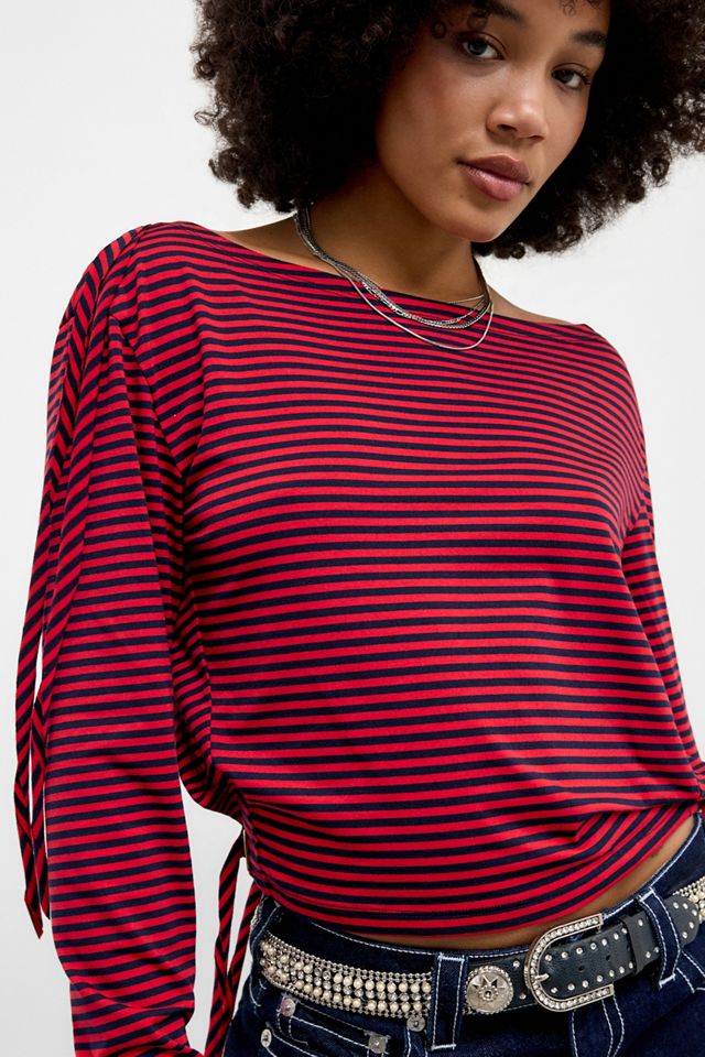 Jaded London Gaia Slashed Backless Stripe Top #4