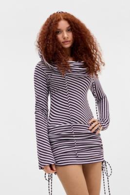 Jordyn Hooded Stripe Mini Dress UK 6 at Urban Outfitters - Jaded London - Modalova