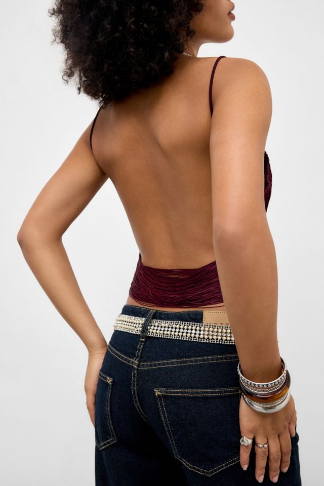 Jaded London Lavinia Backless Fringe Top #2