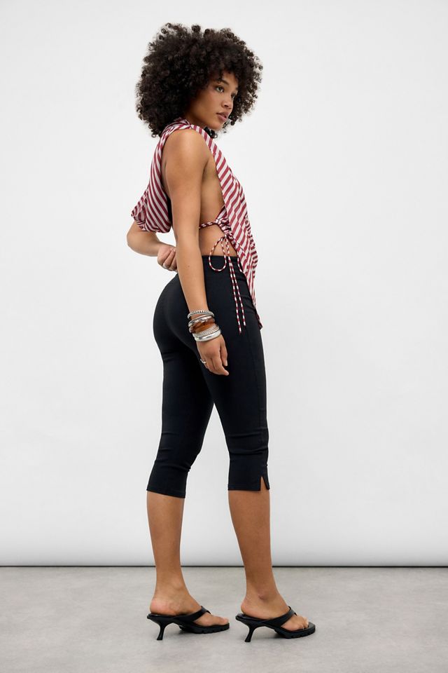 Jaded London Kandi Stripe Hooded Backless Chiffon Top #2