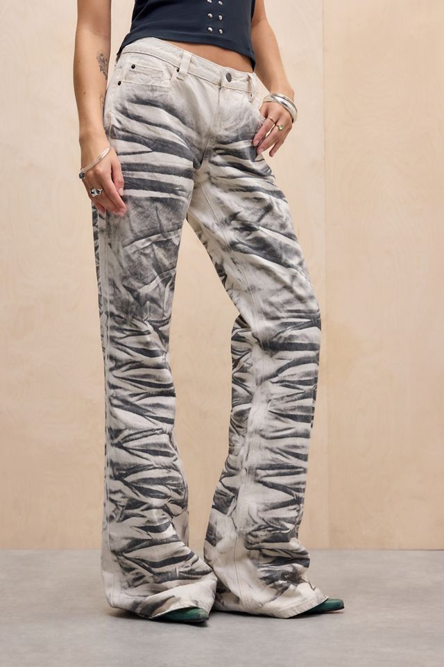 Jaded London Arctic White Drift Flared Jeans | Urban