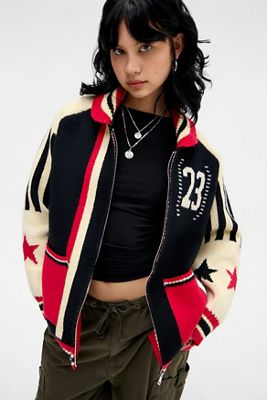 Jaded London Team 23 Knitted Zip-Through Jacket