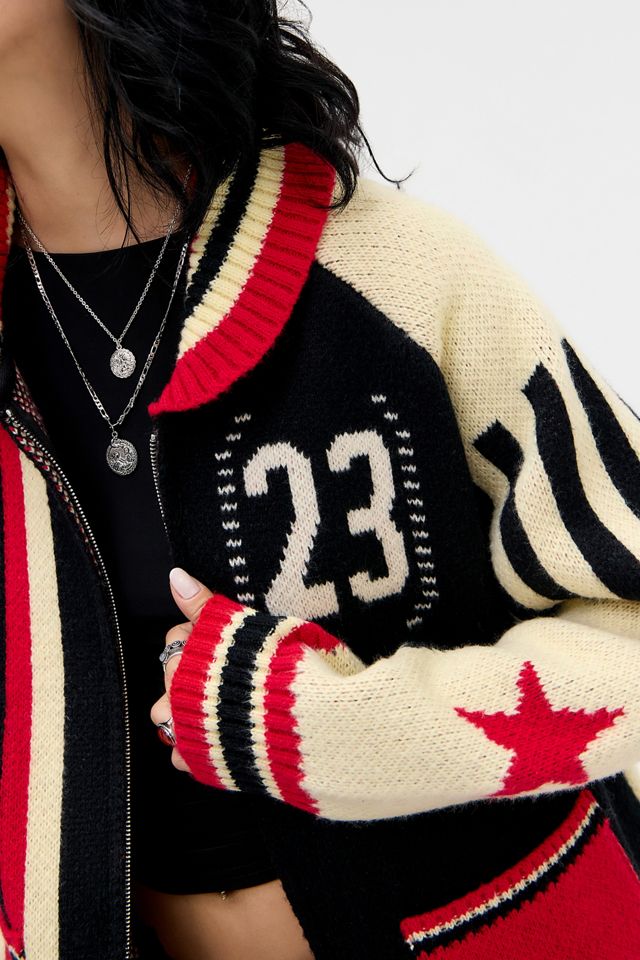 Jaded London Team 23 Knitted Zip-Through Jacket #3