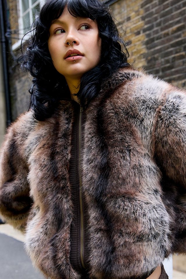 Jaded London Bear Faux Fur Hooded Jacket #3