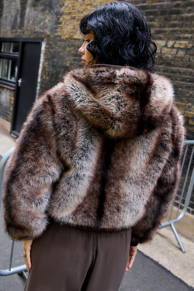 Jaded London Bear Faux Fur Hooded Jacket #4
