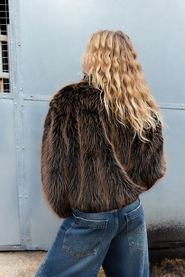 Jaded London Brown Mendoza Faux Fur Jacket #3