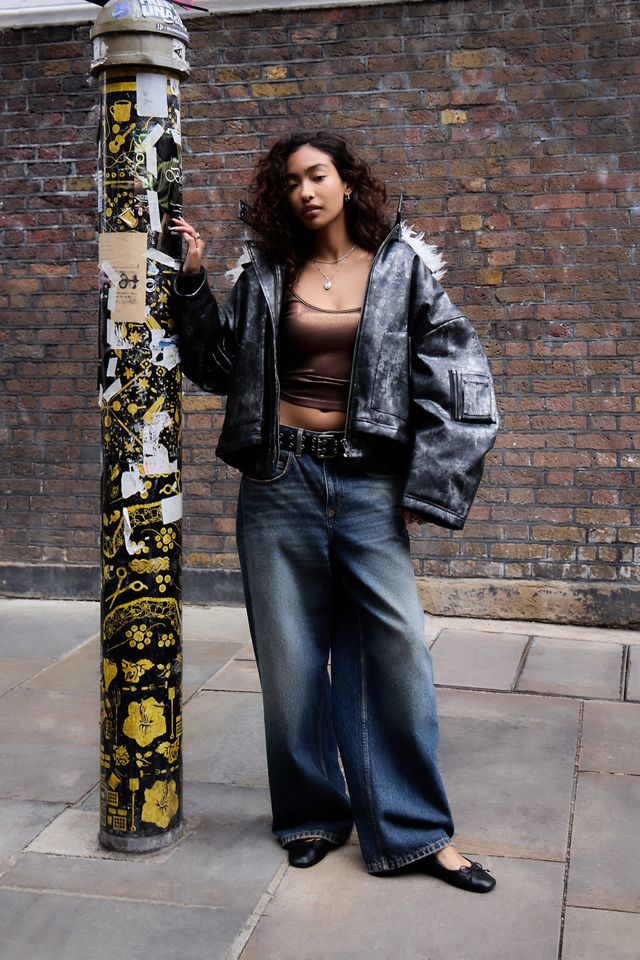 Giacca Bomber Oversize in Ecopelle Jaded London #1