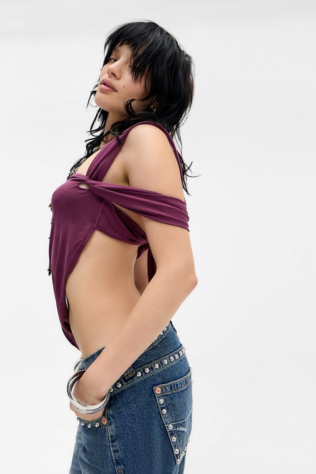 Jaded London Liana Asymmetric Drape Top #2
