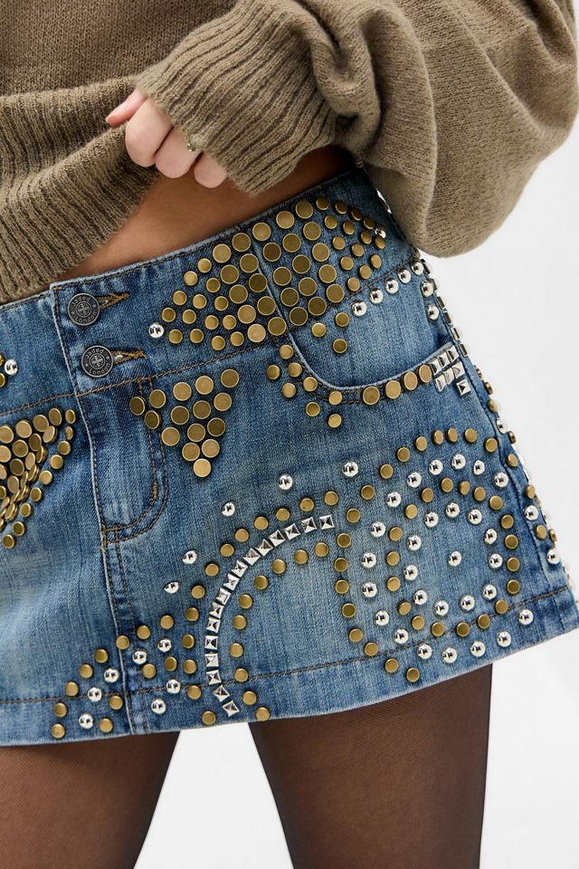 Mini-jupe en denim cloutée Jaded London #1