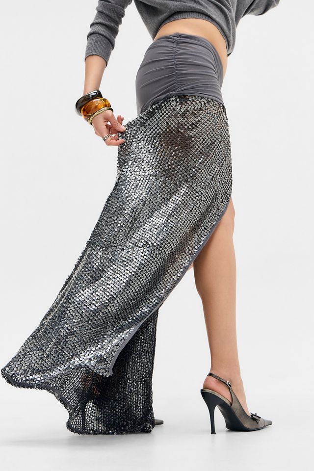 Jaded London Selina Sequin Maxi Skirt #1