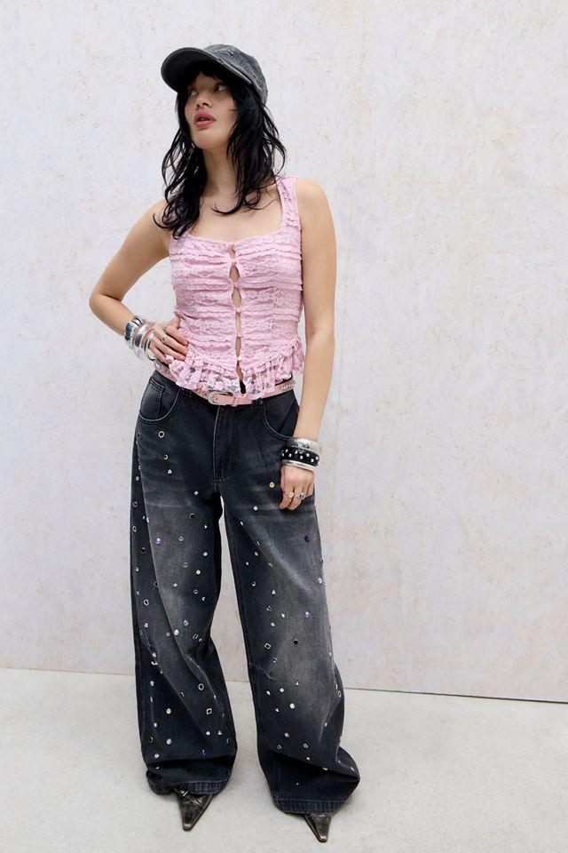 Jaded London Trixa Juwelen-Nieten Colossus Jeans #1