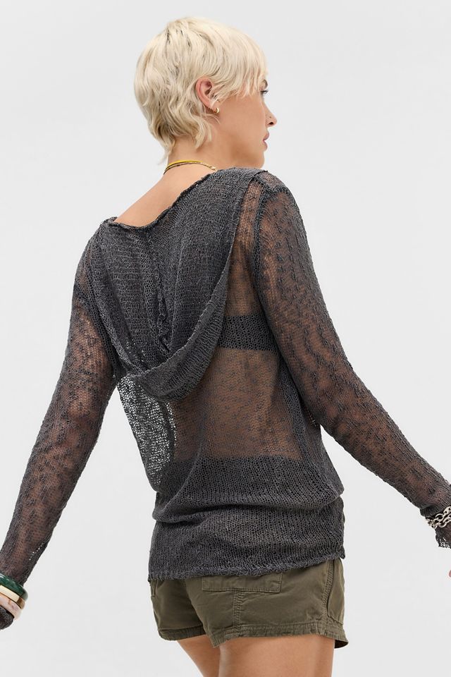 Jaded London Naia Loose Knit Hooded Top #3