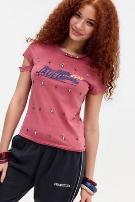 T-Shirt Decorata Effetto Consumato Rally Jaded London