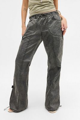 Pantalons cargo évasés en satin délavé Vire Jaded London