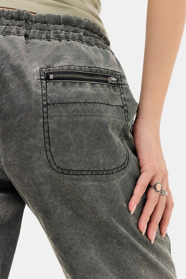Jaded London Pantaloni Cargo a Zampa in Raso Lavato Vire #2