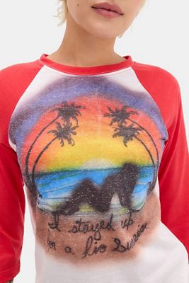 Jaded London Sunset Airbrush Raglan Top