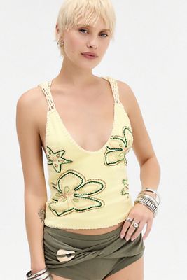 Haut dos-nu à capuche en crochet perlé Zelya Jaded London