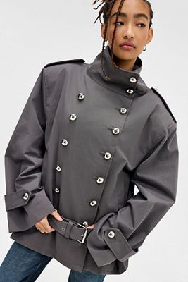 Abrigo Trench Corto Oversize de Jaded London