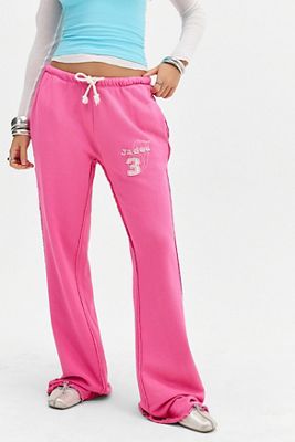 Pantalon de jogging Cleo ample à jambes évasées rose Jaded London