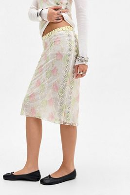 Jupe midi en dentelle cloutée Fioretta Jaded London