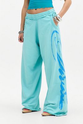 Jaded London Blue Divine Airbrush Wide Leg Joggers