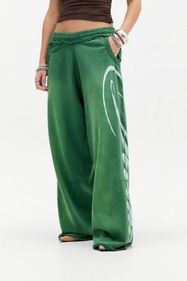 Pantalones Deportivos Rectos Divine Airbrush Verdes de Jaded London