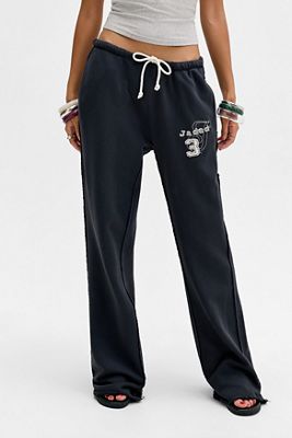 Jaded London Pantalon de jogging Cleo ample à jambe évasée noir
