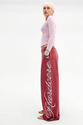Jaded London Burgundy Hardcore Jewel Monster Joggers