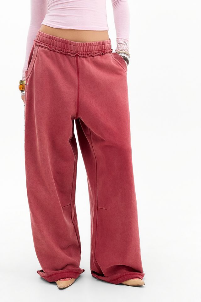 Pantalones Deportivos Burgundy Hardcore Jewel Monster de Jaded London #1