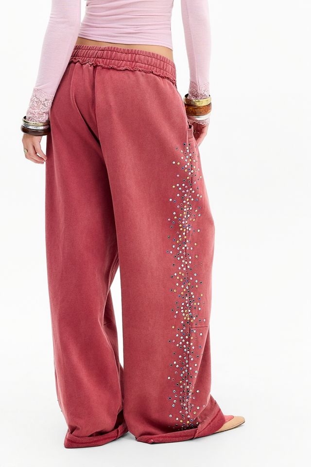 Pantalones Deportivos Burgundy Hardcore Jewel Monster de Jaded London #2