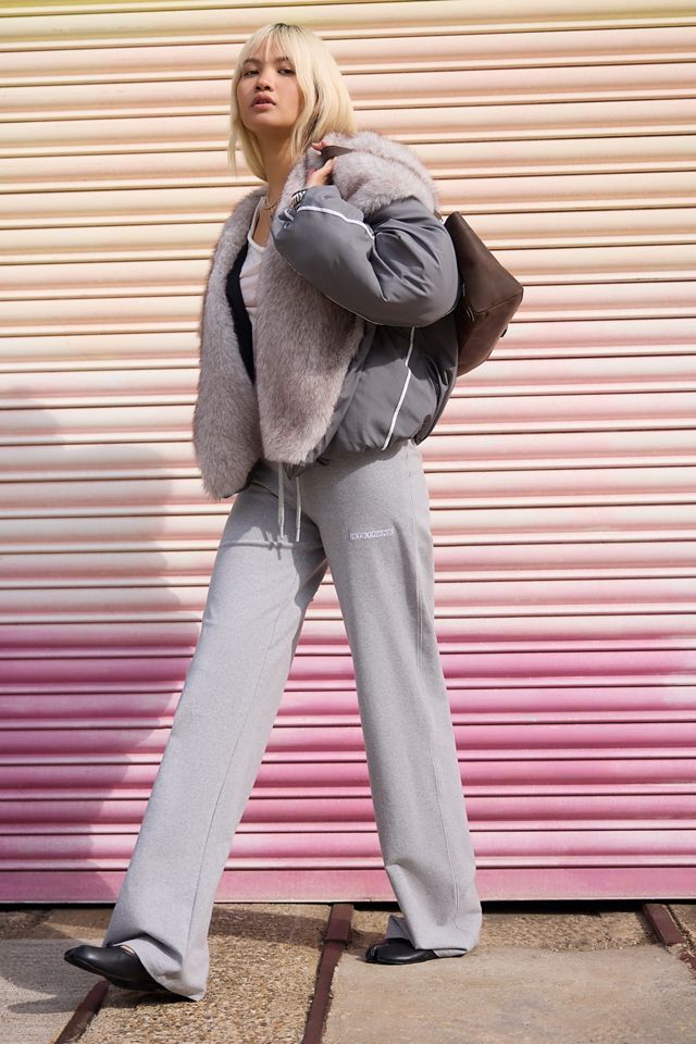 Jaded London Grey Mongolian Faux Fur Puffer Jacket #1