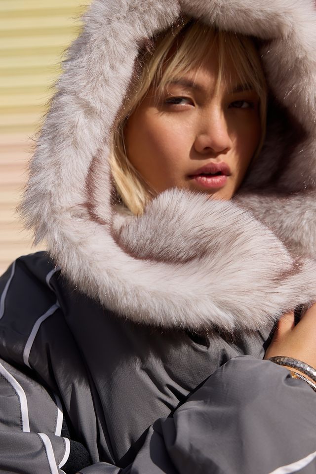 Jaded London Grey Mongolian Faux Fur Puffer Jacket #2