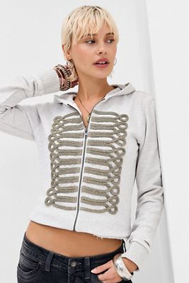 Sweat à capuche utilitaire Monster gris chiné Jaded London