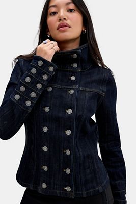 Jaded London Wynona Trichterausschnitt Jeansjacke