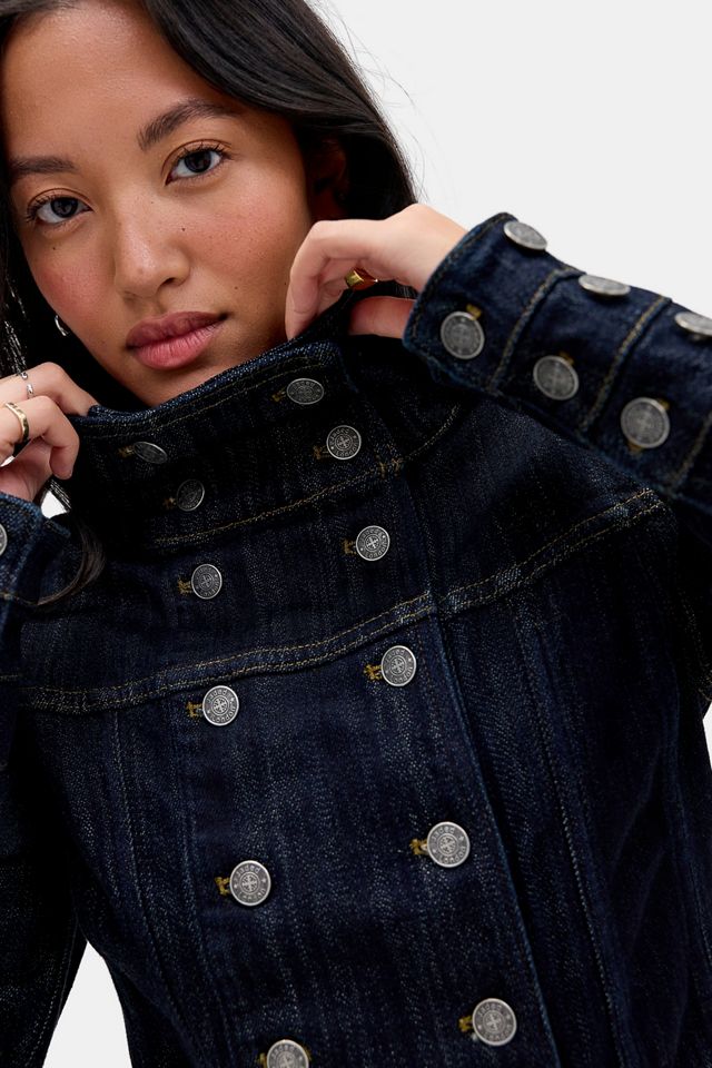 Jaded London Wynona Funnel Neck Denim Jacket #2