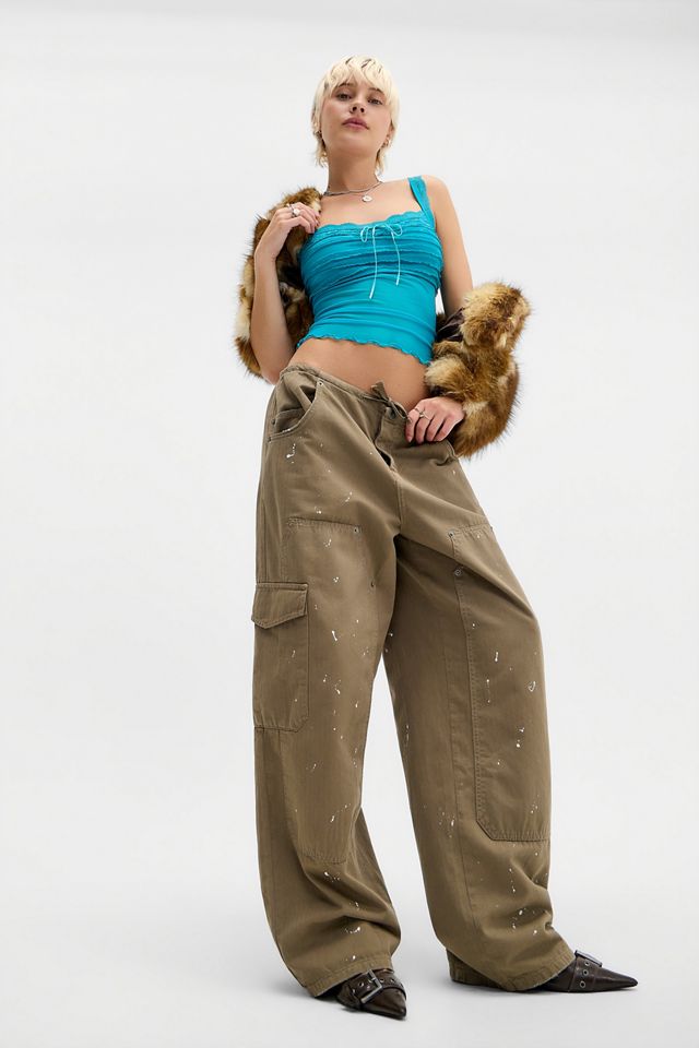 Jaded London Khaki Farbspritzer Cargohose #1