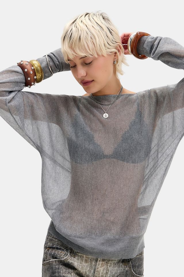 Jaded London Grey Backless Beaded Knit Top #1