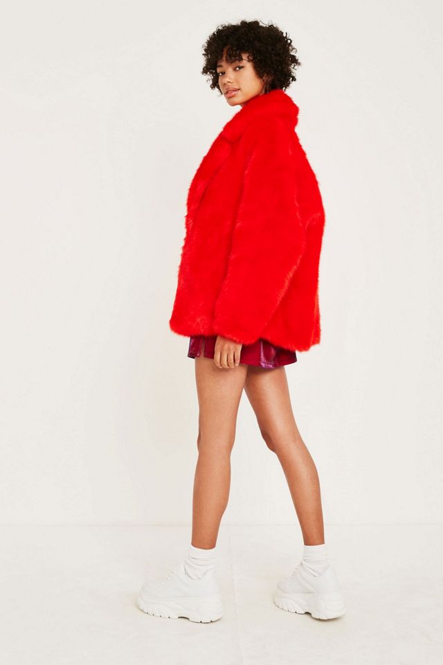 Jakke Rita Red Faux Fur Jacket #2
