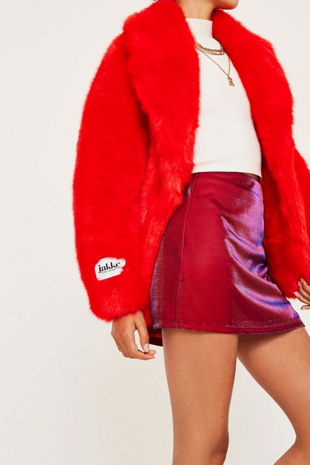 Jakke Rita Red Faux Fur Jacket #3