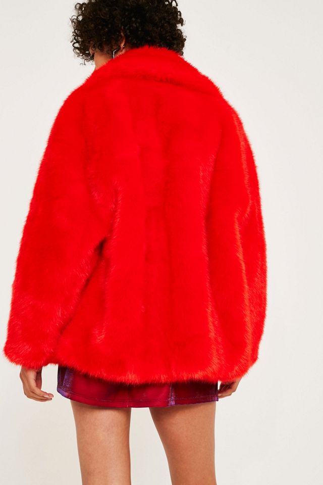 Jakke Rita Red Faux Fur Jacket #4