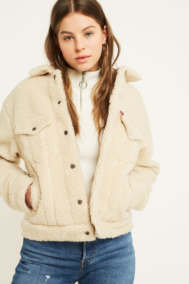 Levi's sherpa best sale trucker beige